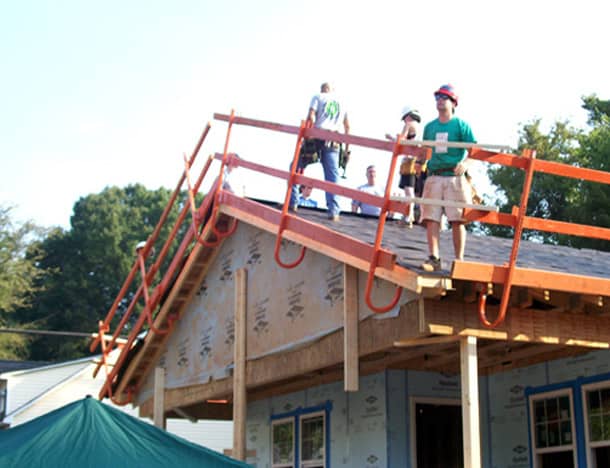 Railings for roof safety