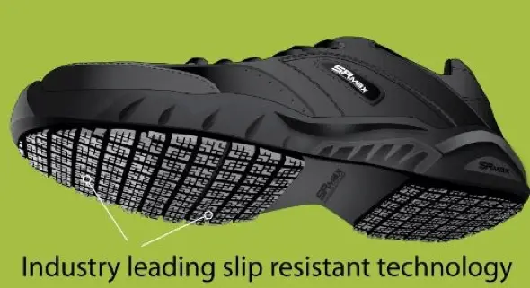 slip-resistant shoe is softer on the outside making them effectively grip the slick floor