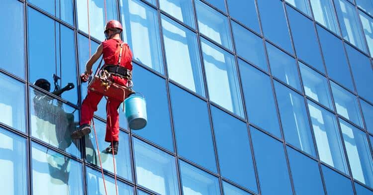 window-cleaner at height