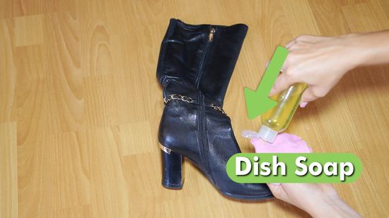 DISH SOAP to clean boots