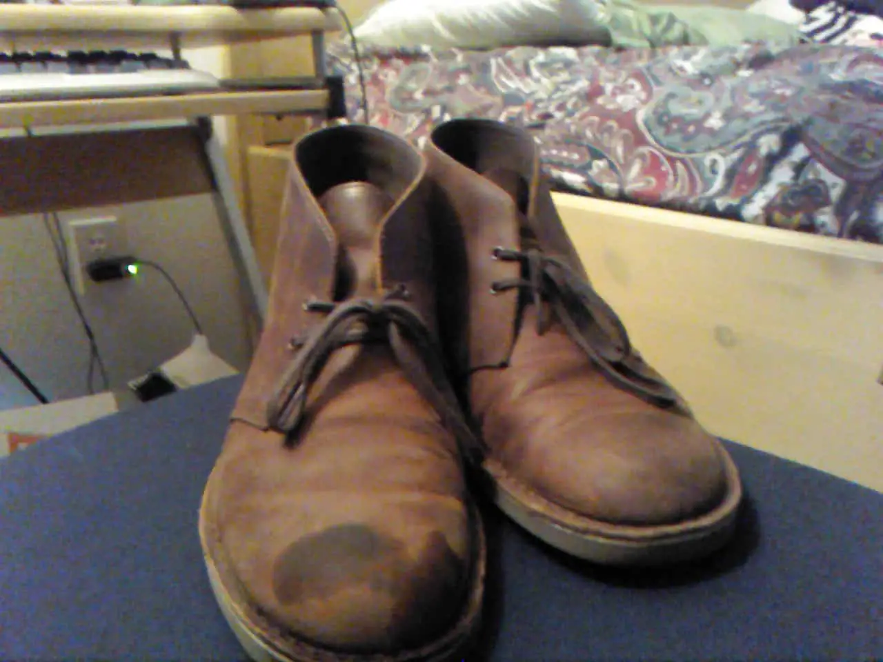 Boots are Stained with Grease or Oil