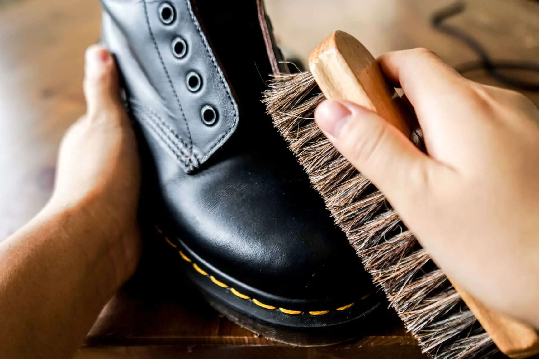 horsehair brush to clean boots
