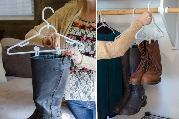 Hang the Boots with Boot Clips or Binder Clips