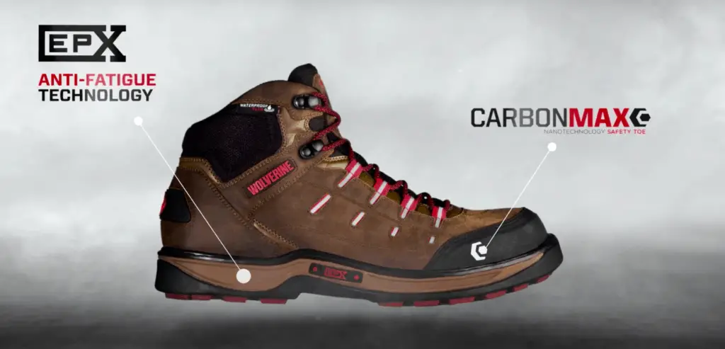 Wolverine work boots with CarbonMax technology