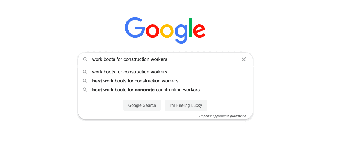 Work boot search google