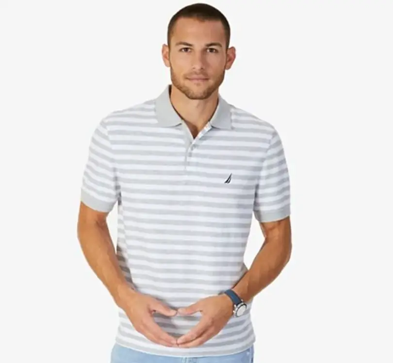 Nautica Men's Classic Short Sleeve Stripe Polo Shirt