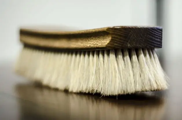 Using a horsehair brush