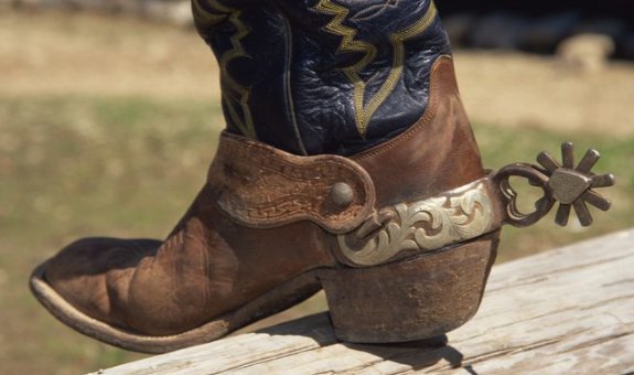 Cowboy boots out in the sun