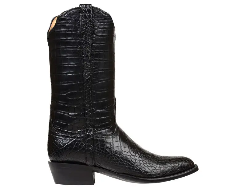 Baron Black American Alligator Western Boot