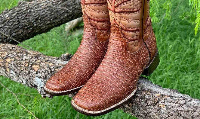 Lizard leather boots