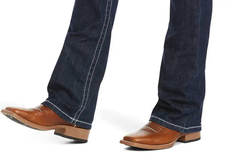 Bootcut jeans should sit comfortably over boot