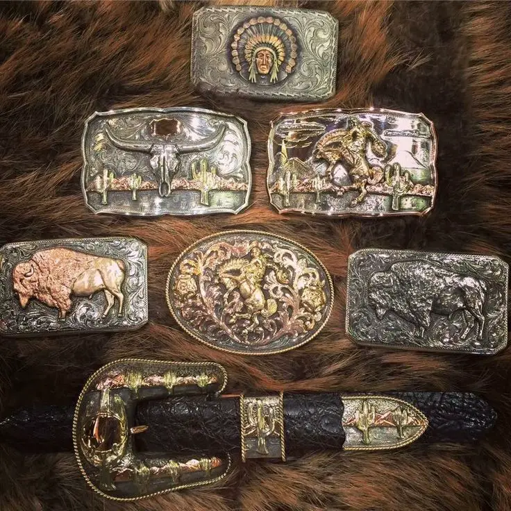 Belt buckles with cowboy boot